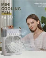 Portable Fan Mini Air Conditioner Fan, Desktop Misting Fast Cooling Fan With Led Light,Multifunctional Evaporative Air Cooler Oscillation/Humidifier/Timing Function For Room Office (White)