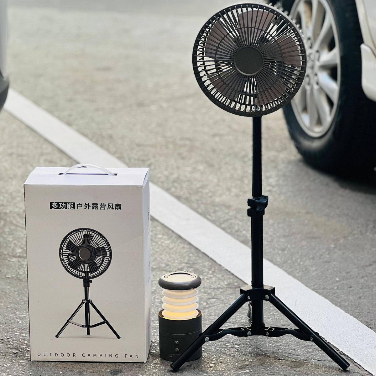 Portable Outdoor Camping Fan HX871 Rechargeable Tripod Fan | Remote Control | Type-C Charging | 3 Speed Modes