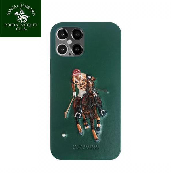 iPhone 13 Pro Jockey Series Genuine Santa Barbara Leather Case - Green