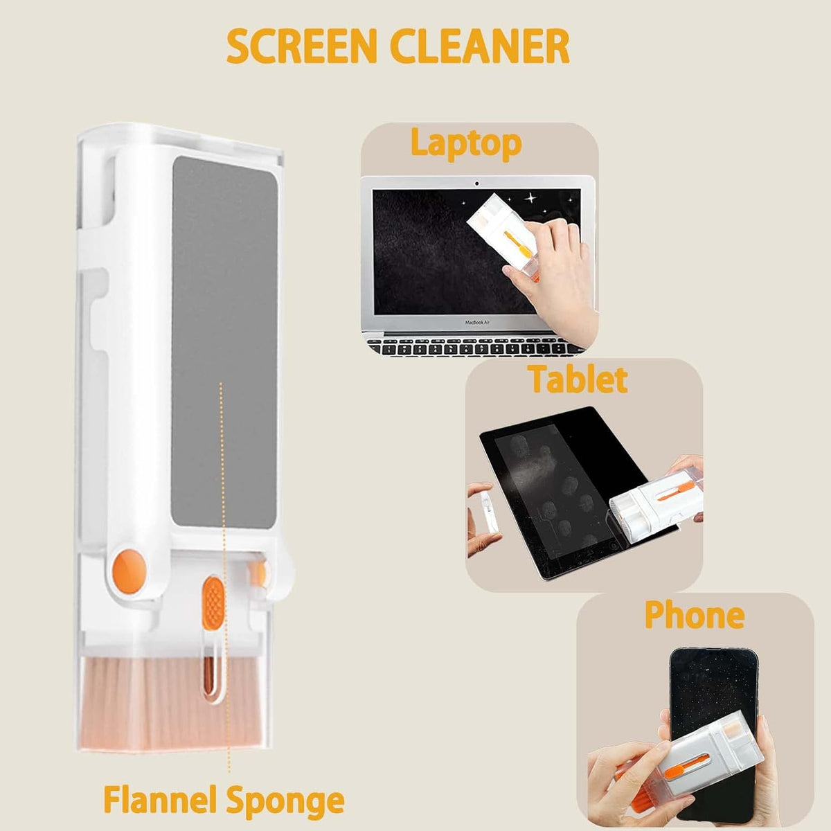 8 in 1 Multifunction Screen Keyboard Cleaner Kit with Phone Stand Holder