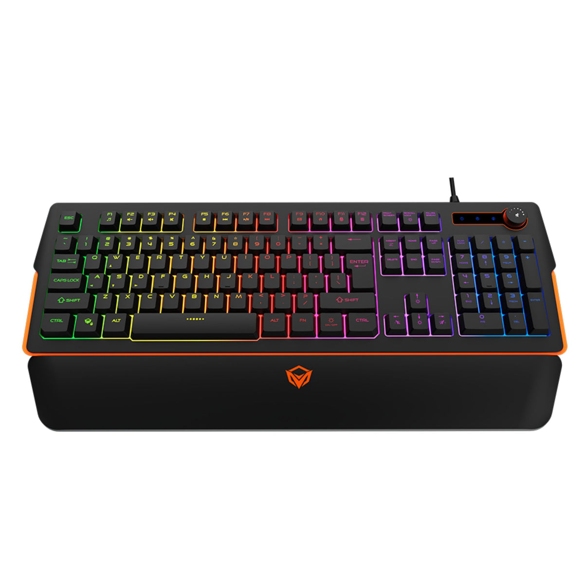 MEETION MT-K9520 RGB Wired Gaming Keyboard with Magnetic Wrist Rest – Full Size Anti Ghosting Professional Gamer Keyboard
