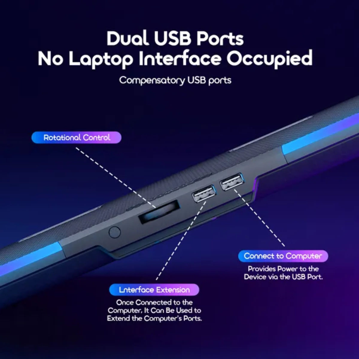 Oraimo ChillDock OSH-009A RGB Laptop Cooling Pad with 6 High Speed Fans & Adjustable Stand