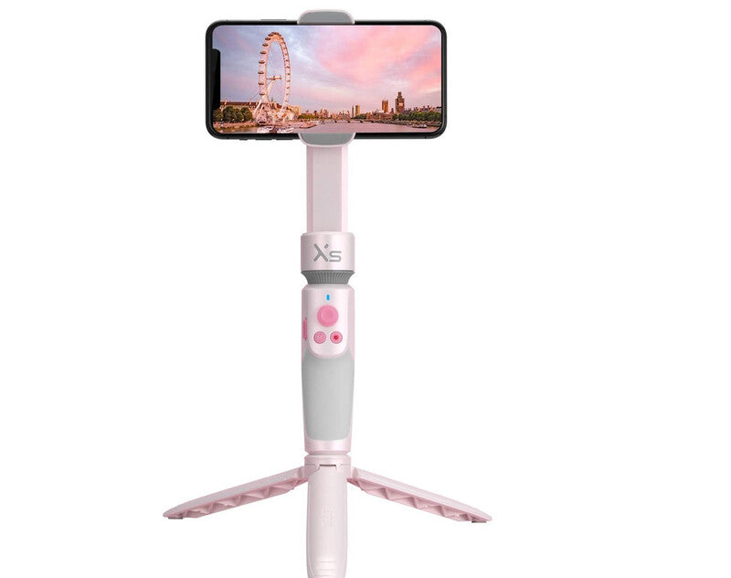 Zhiyun Smooth-XS Foldable Smartphone Gimbal Stabilizer Selfie Stick Vlog Youtuber (Pink color)