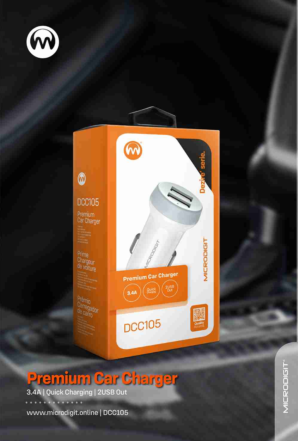 PREMIUM CAR CHARGER - DCC105 | Microdigit