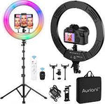 RGB LED Ring Light MJ18 45cm with Phone Clip