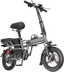 Electric Folding Bike with Lithium Battery Tire Size 14 inch 48V 8Ah Speed 35km Hour Black