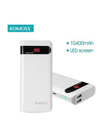 Romoss 10400mAh Sense4P Power Bank, with Micro USB Input and Digital Display, Bundle Pack, 2 Pieces, White